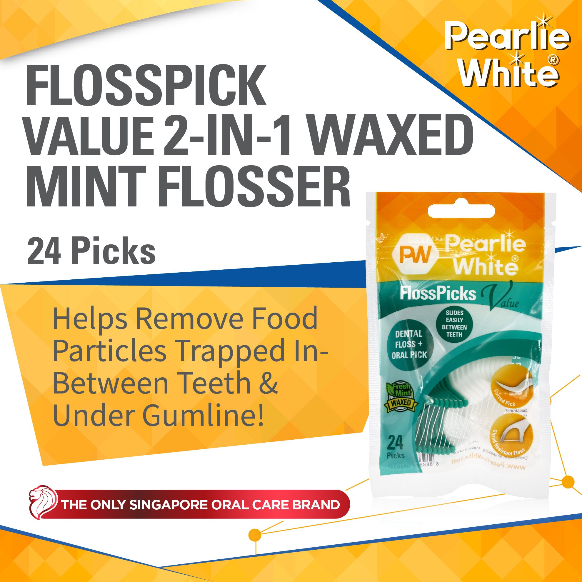 FlossPicks Value 2-IN-1 Mint Flosser 24pcs