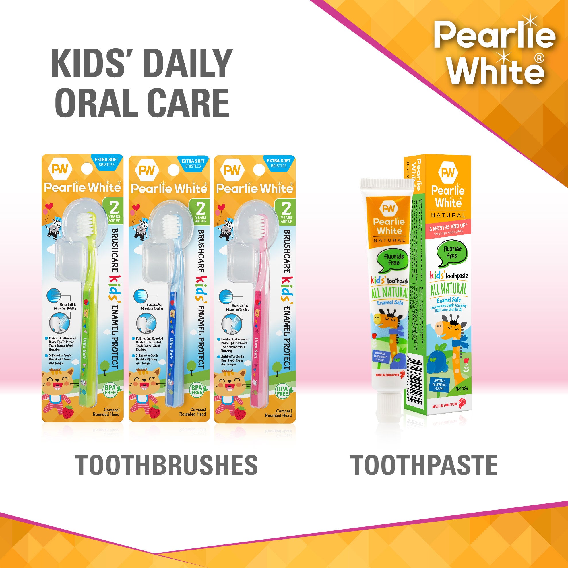 BrushCare Kids Enamel Protect Extra Soft Toothbrush Triple Pack