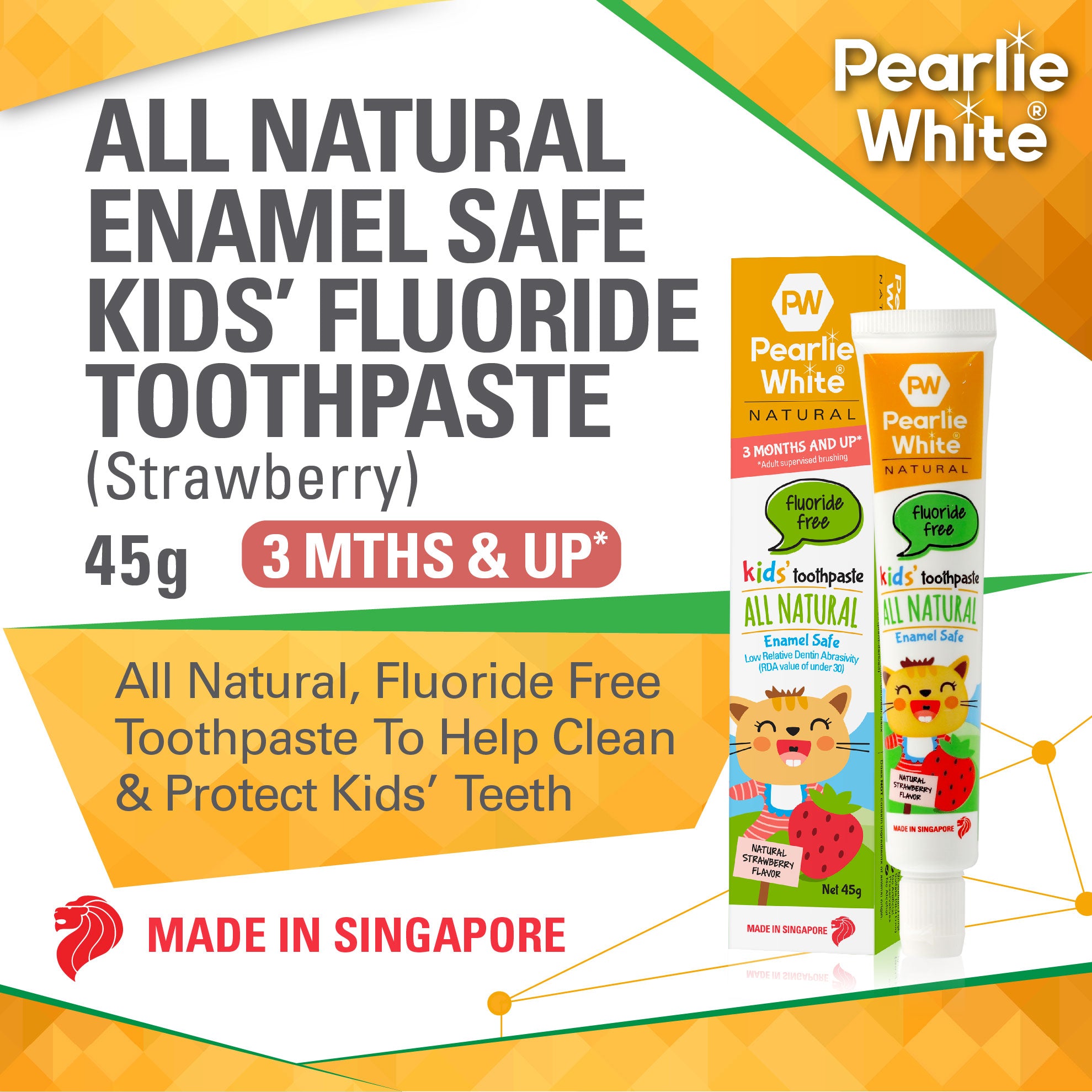 All Natural Enamel Safe Kids’ Toothpaste (Strawberry) 45g