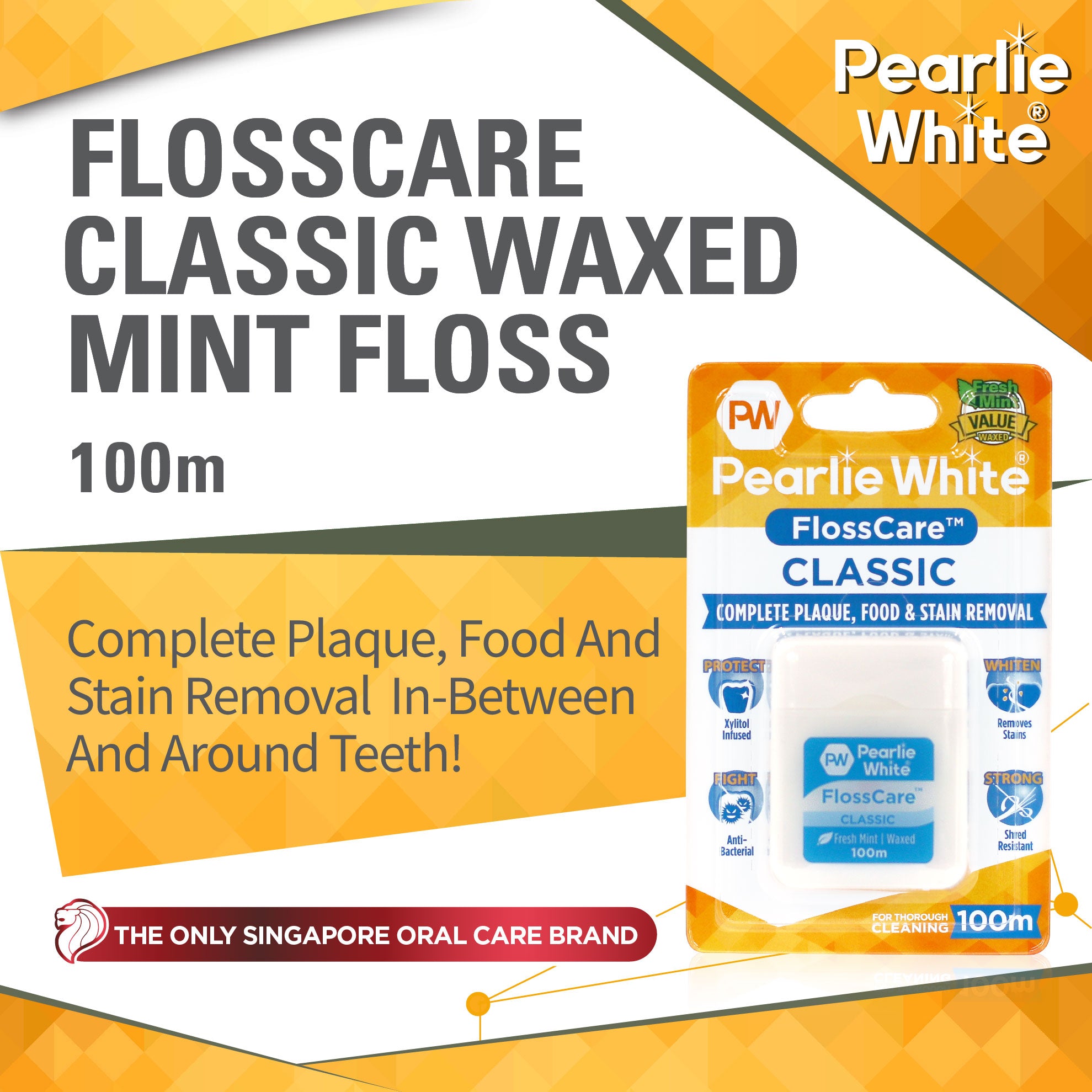 FlossCare Classic Waxed Mint Floss 100m