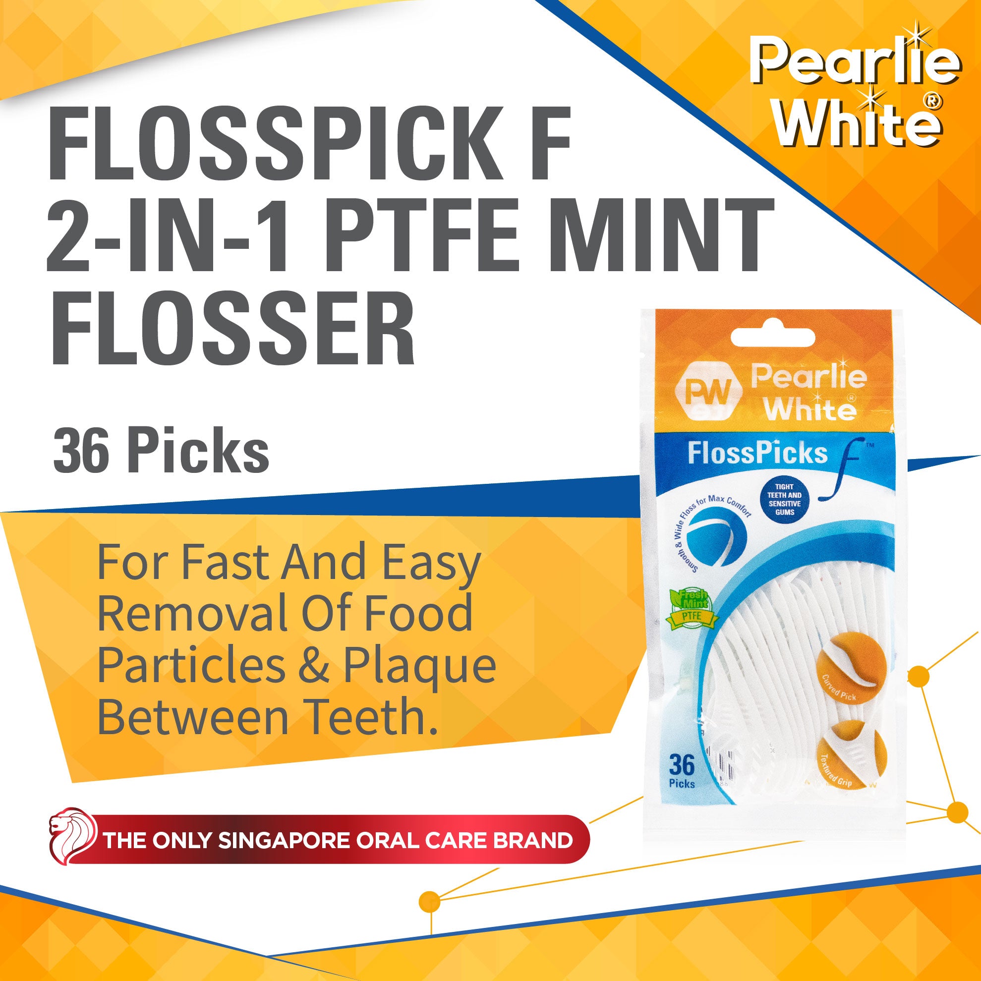 FlossPick F 2-IN-1 PTFE Mint Flosser 36pcs