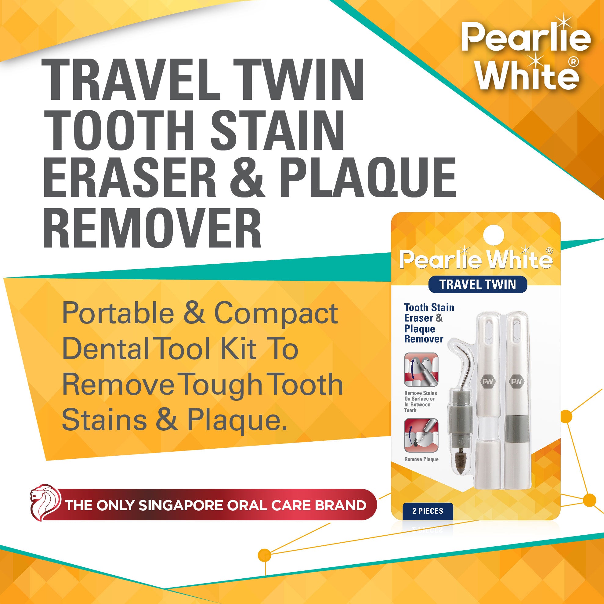 Travel Twin Tooth Stain Eraser & Plaque Remover