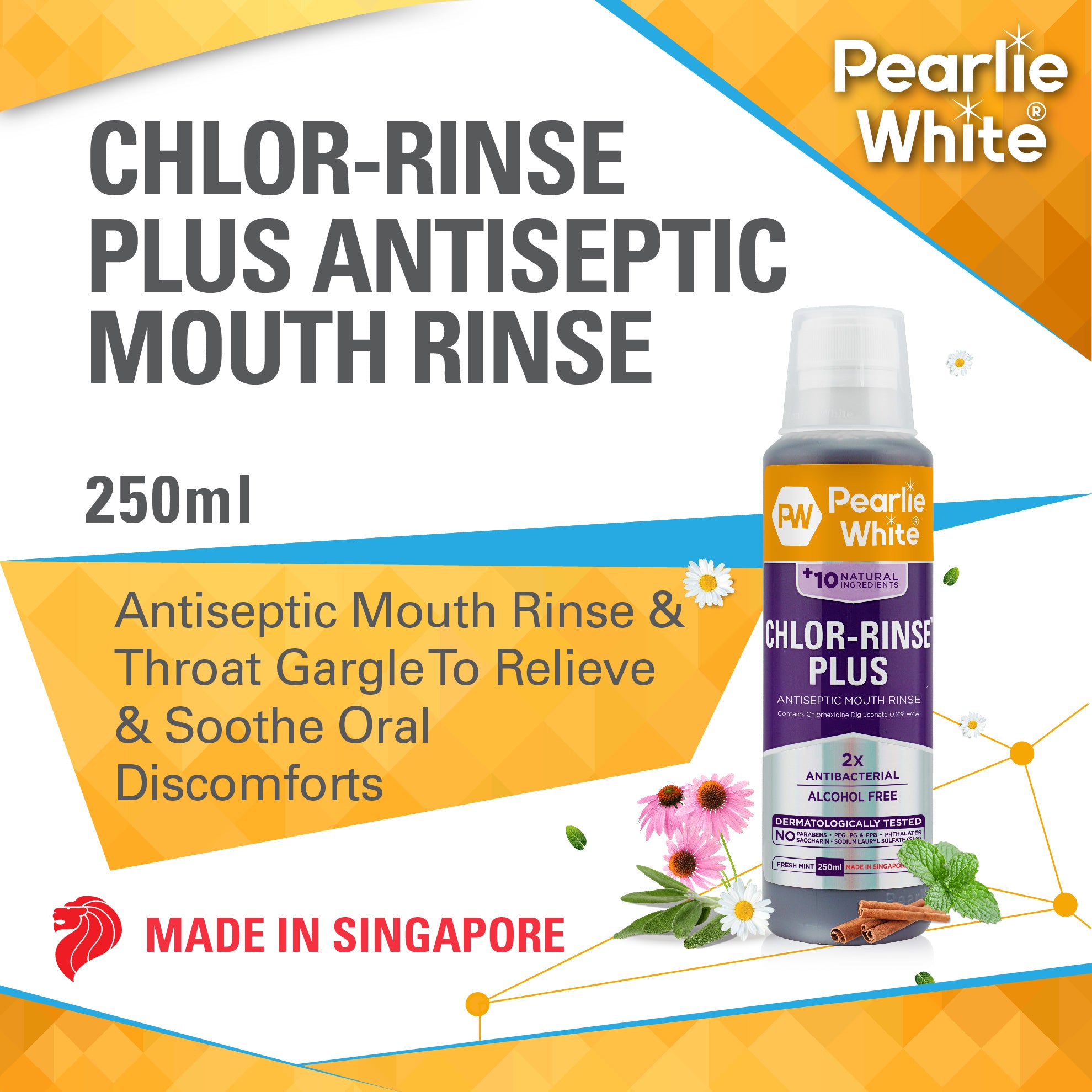 Chlor-Rinse Plus Antiseptic Mouth Rinse 250ml