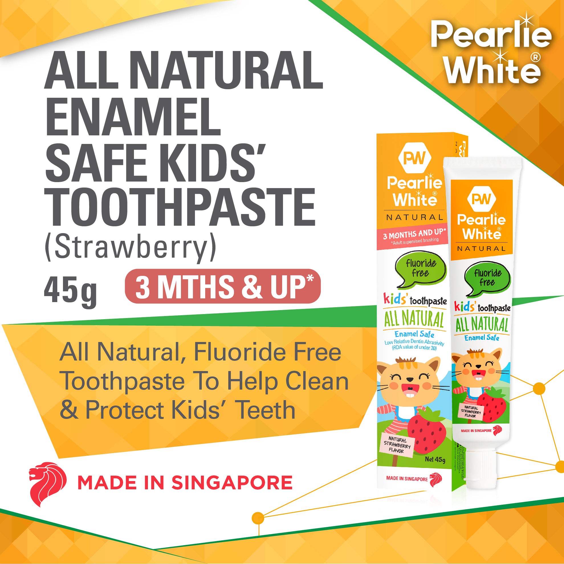 All Natural Enamel Safe Kids’ Toothpaste (Strawberry) 45g