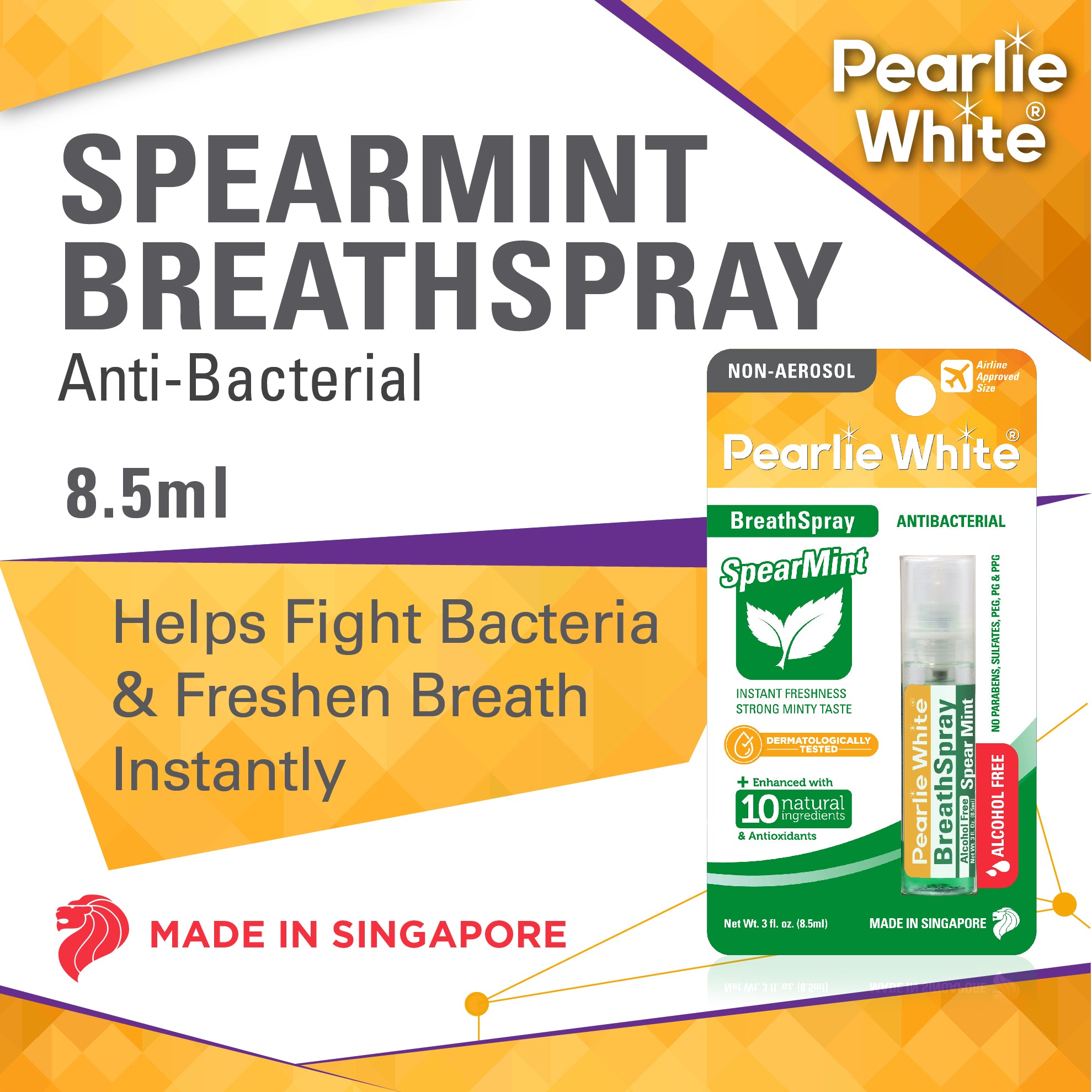 BreathSpray SpearMint 8.5ml - Triple Pack