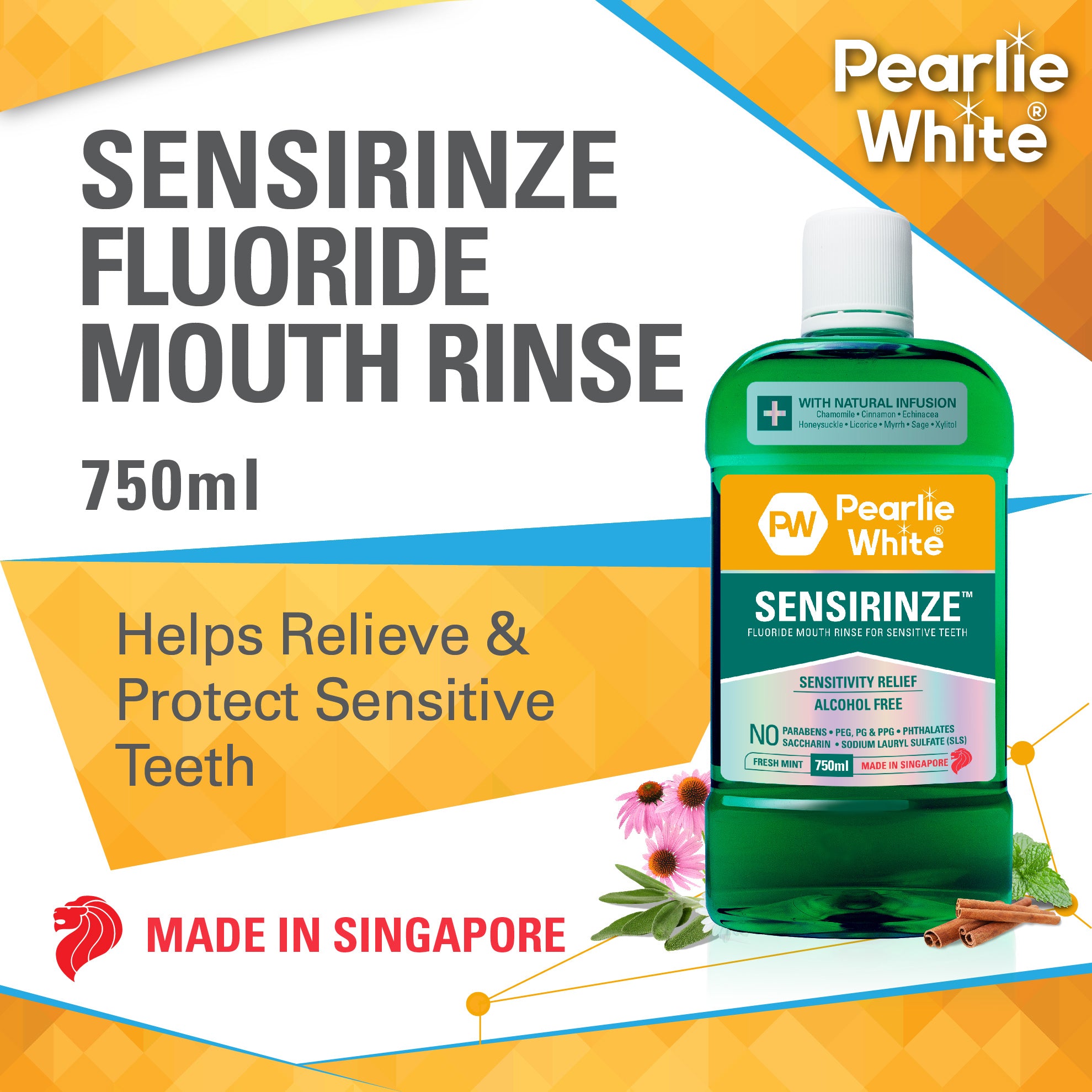 Sensirinze™ Fluoride Mouth Rinse for Sensitive Teeth 750ml